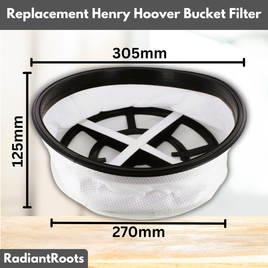 Replacement Henry hoover Filter Bucket 305mm/ 12" Microfibre Round Filter Compatible with Numatic Henry Hoover Hetty Edward James Charles & George Vacuum Cleaner Attachment Spare Tool Acceessories