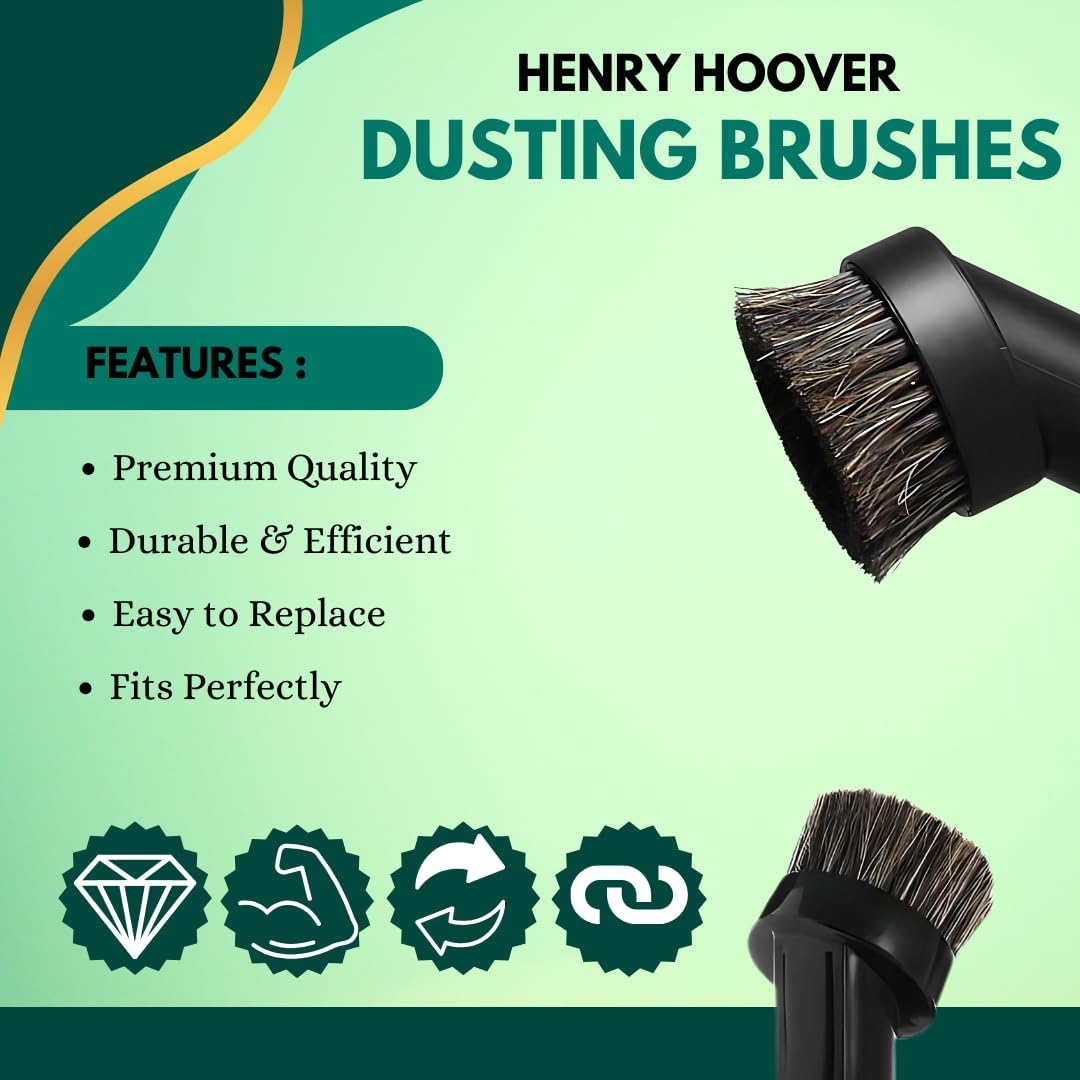 Replacement Brushes for Henry Hoover 2 Pcs of 32mm Universal Round Horse Hair Brushes for Henry Hetty Head Parts for Small Corner Cleaning Dusting Suction Nozzle Brushes