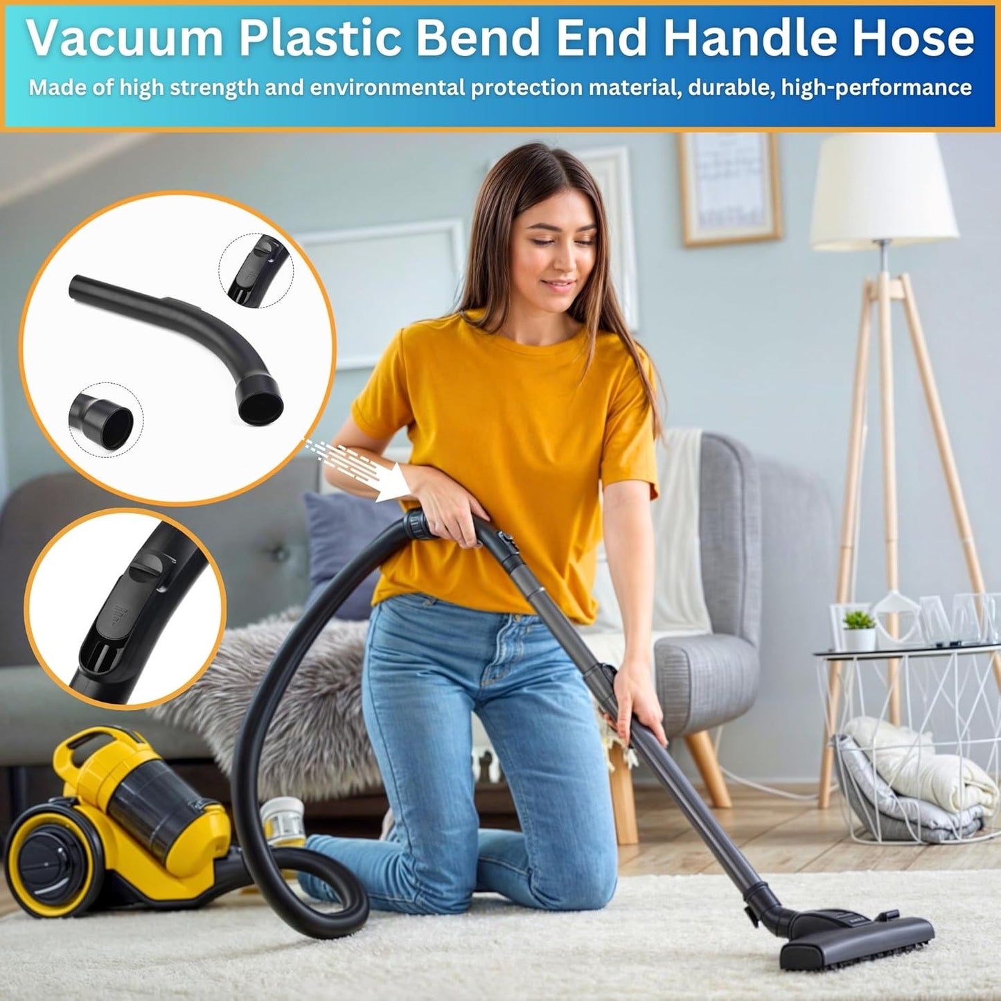 Curved Bent End Hose for Miele Curved 35mm Handle Compatible with Miele Cat & Dog S C1 C2 C3 Vacuum Hoover Hose Cleaner Wand Control Curved Handle Pipe Hose for Vacuum Control