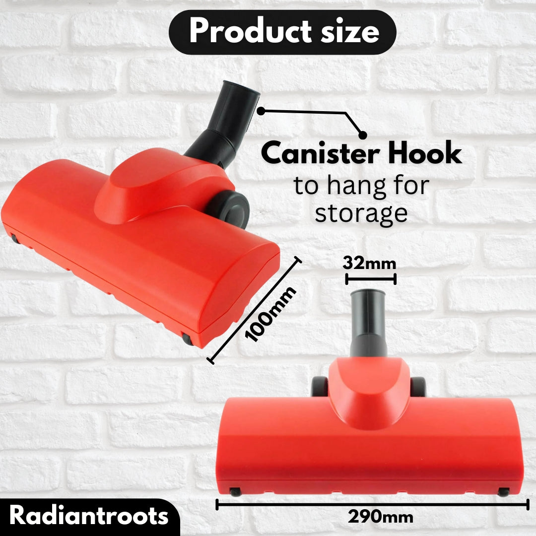 Replacement Henry Hoover Red Airo Turbo Brush Head 32mm Vacuum Brush Head 290mm Wide Compatible with Numatic Henry Harry Basil James George Hetty Vacuum Cleaners Brush Head Tool Accessories Part