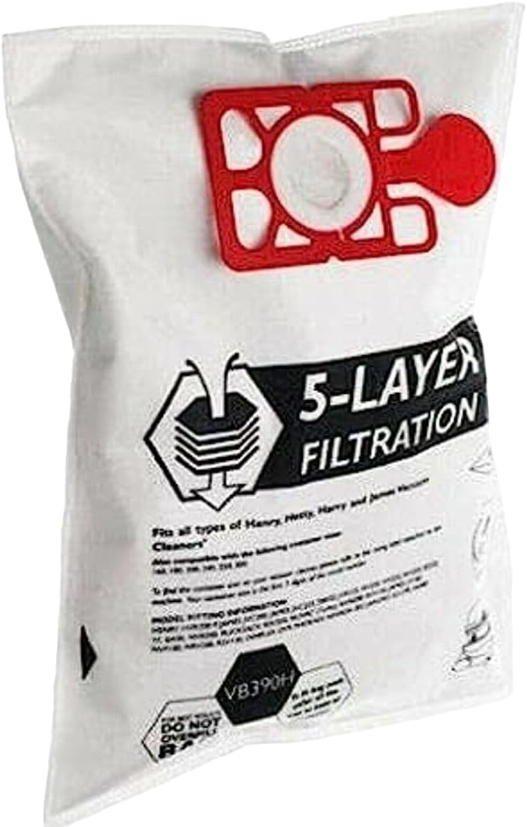 (Pack of 10) Replacement Henry Hoover Dust Bags Compatible with Numatic Henry Hoover Hetty James Basil David HVR200 HVC200 NRV200 Vacuum Cleaners Microfibre 5-layer Filtration Dust Bags Accessories
