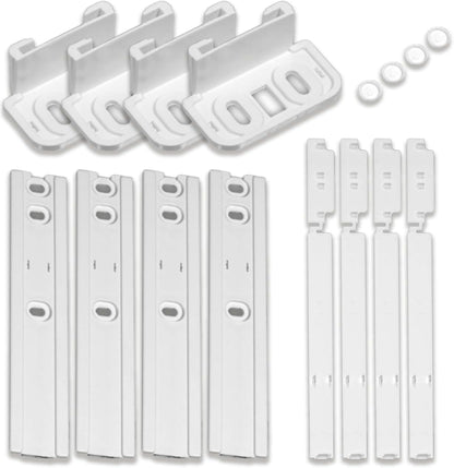 (Pack of 4) Universal Integrated Fridge Door Sliders Brackets Kit Installation Fixing Kit and Installation Sliding Mounting Bracket Fixing Kit Attaching to Fridge Doors