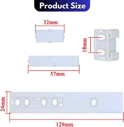 (Pack of 4) Universal Integrated Fridge Door Sliders Brackets Kit Installation Fixing Kit and Installation Sliding Mounting Bracket Fixing Kit Attaching to Fridge Doors
