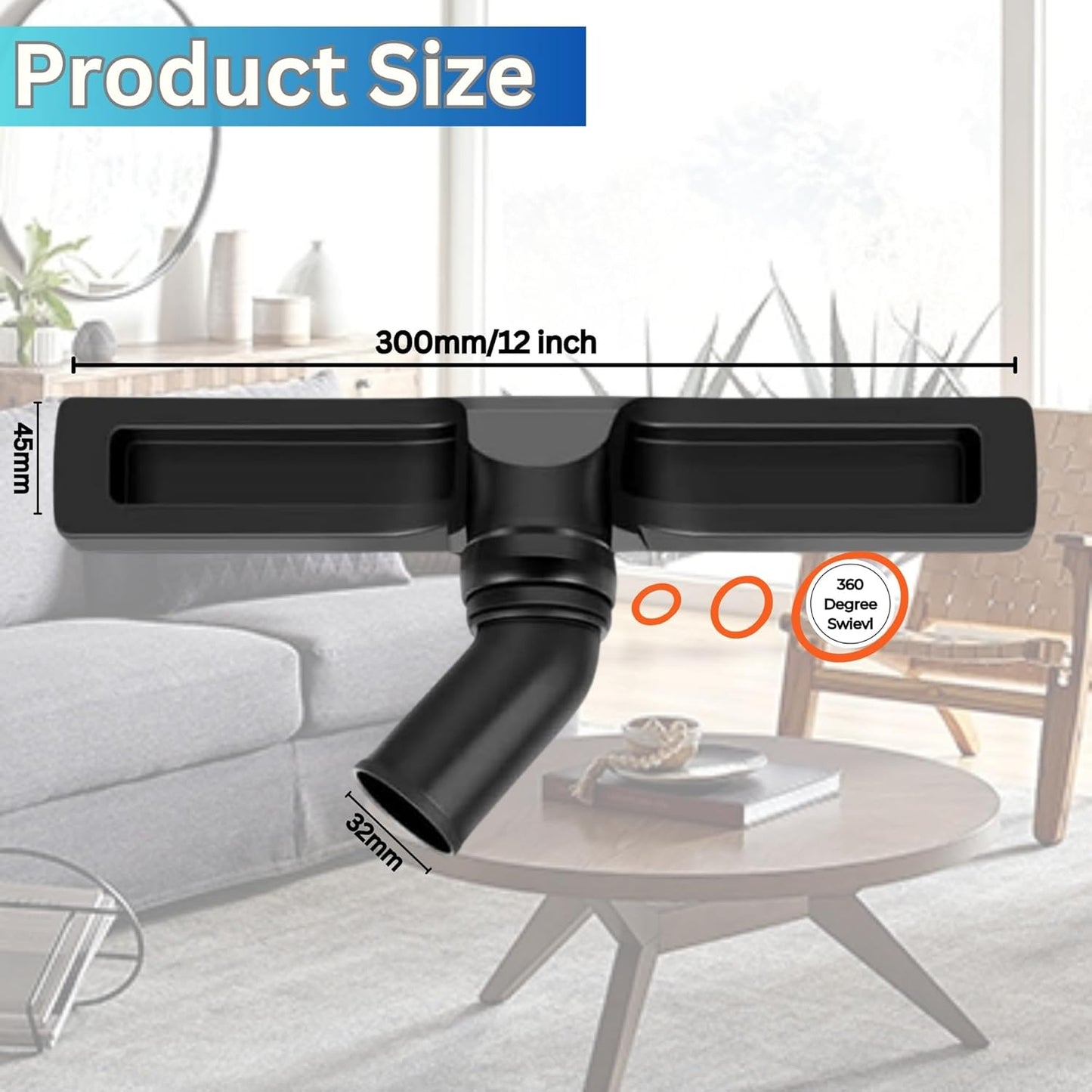Replacement Henry Hoover Head Hard Floor Brush Head Part 32mm Fitting, 300mm Wide Compatible with Numatic Henry Hetty Harry Vax and Hoover Vacuum Cleaners Accessories Spare Tool Nozzle