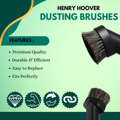 Replacement Brushes for Henry Hoover 2 Pcs of 32mm Universal Round Horse Hair Brushes for Henry Hetty Head Parts for Small Corner Cleaning Dusting Suction Nozzle Brushes