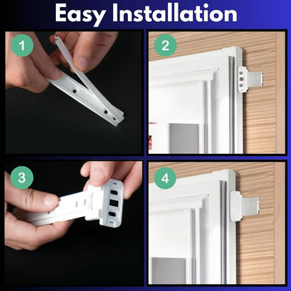 (Pack of 4) Universal Integrated Fridge Door Sliders Brackets Kit Installation Fixing Kit and Installation Sliding Mounting Bracket Fixing Kit Attaching to Fridge Doors