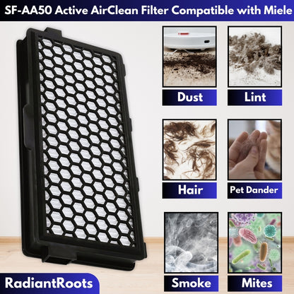 SF-AA50 Miele Active AirClean Filter with Timestrip Indicator Compatible with Complete C2 C3 Compact C1 S4 S5 S6 S8 S4000 S5000 S6000 S8000 Cleaner for Cat and Dog Vacuums