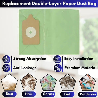 Pack of 10 Henry Hoover Bags compatible with Numatic Henry Hetty Basil James hoover bags for henry vacuum cleaner NVM1B NVM1C NVM1C2 Double Layer Paper Dust Bags Vacuum Cleaner Dust Bags