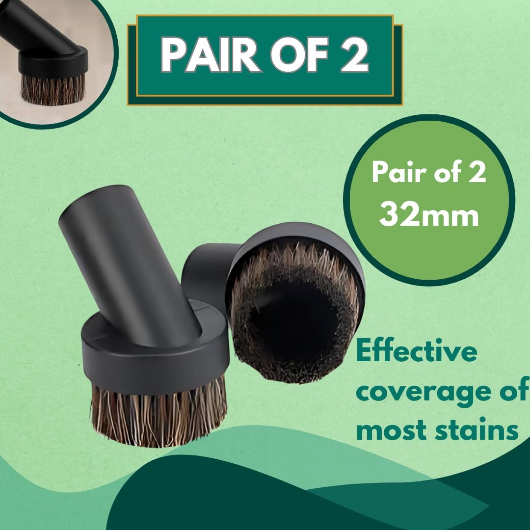 Replacement Brushes for Henry Hoover 2 Pcs of 32mm Universal Round Horse Hair Brushes for Henry Hetty Head Parts for Small Corner Cleaning Dusting Suction Nozzle Brushes