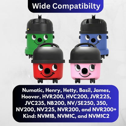 Pack of 10 Henry Hoover Bags compatible with Numatic Henry Hetty Basil James hoover bags for henry vacuum cleaner NVM1B NVM1C NVM1C2 Double Layer Paper Dust Bags Vacuum Cleaner Dust Bags